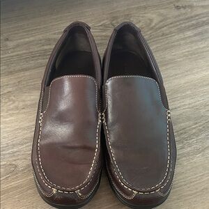 Cole Haan Dark Brown Leather Slip-On Loafers